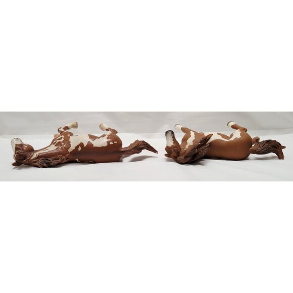Lot of 2 Schleich Brown & White 6" Long Pinto Stallion Horse Figurines - Picture 7 of 8